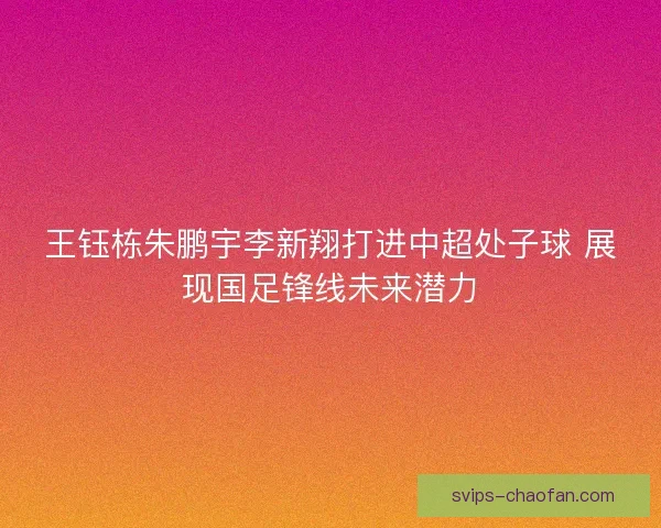 王钰栋朱鹏宇李新翔打进中超处子球 展现国足锋线未来潜力