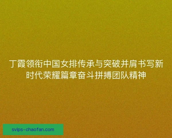 丁霞领衔中国女排传承与突破并肩书写新时代荣耀篇章奋斗拼搏团队精神 丁霞领衔中国女排传承与突破并肩书写新时代荣耀篇章奋斗拼搏团队精神
