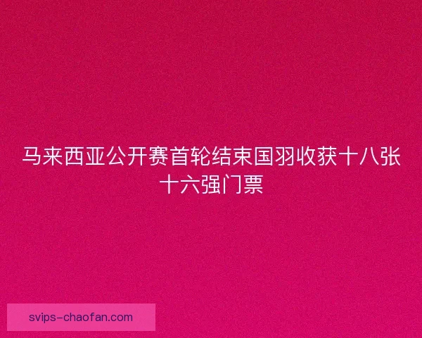 马来西亚公开赛首轮结束国羽收获十八张十六强门票